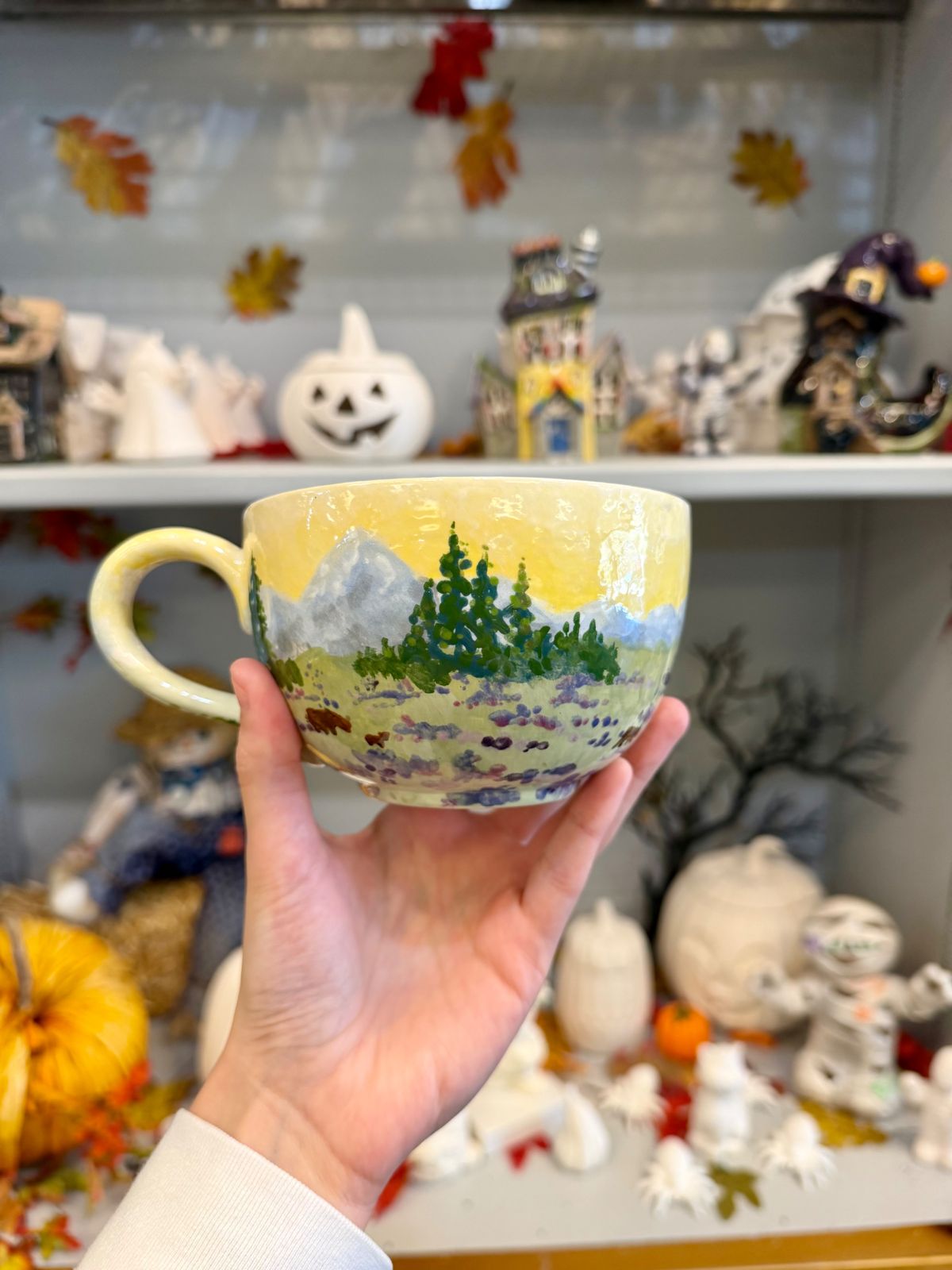 Hand painted mountain mug from Paint Fusion Park City